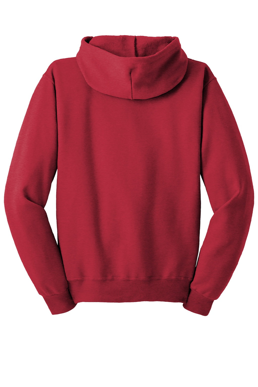 Jerzees 993M/993MR Mens NuBlend Pill Resistant Fleece Full Zip Hooded Sweatshirt Hoodie w/ Pockets True Red Flat Back