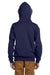 Jerzees 993B/993BR Youth NuBlend Pill Resistant Fleece Full Zip Hooded Sweatshirt Hoodie w/ Pockets Navy Blue Model Back