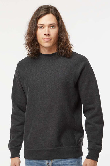 Independent Trading Company IND5000C Mens Legend Crewneck Sweatshirt Heather Charcoal Grey Model Front