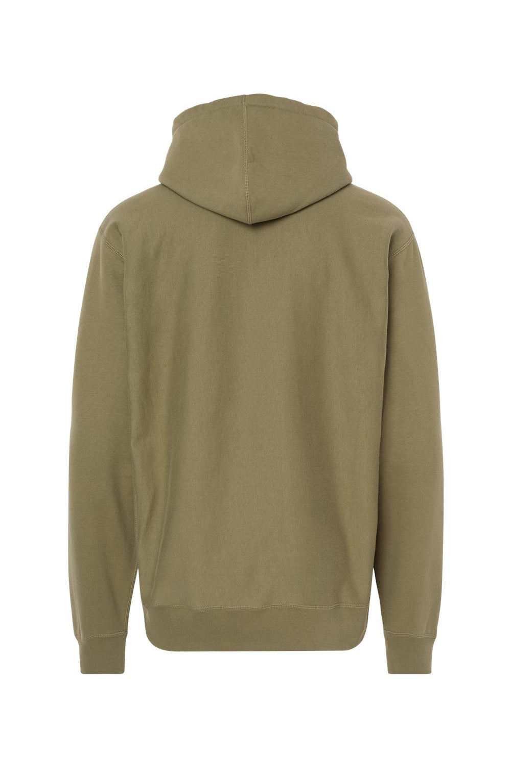 Independent Trading Company IND5000P Mens Legend Hooded Sweatshirt Hoodie w/ Pouch Pocket Olive Green Flat Back