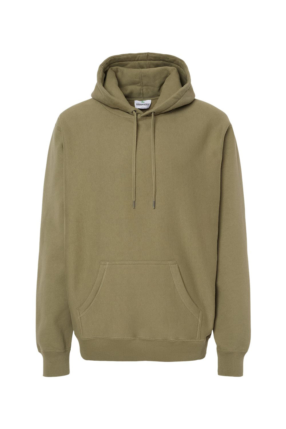 Independent Trading Company IND5000P Mens Legend Hooded Sweatshirt Hoodie w/ Pouch Pocket Olive Green Flat Front