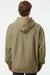 Independent Trading Company IND5000P Mens Legend Hooded Sweatshirt Hoodie w/ Pouch Pocket Olive Green Model Back