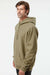 Independent Trading Company IND5000P Mens Legend Hooded Sweatshirt Hoodie w/ Pouch Pocket Olive Green Model Side