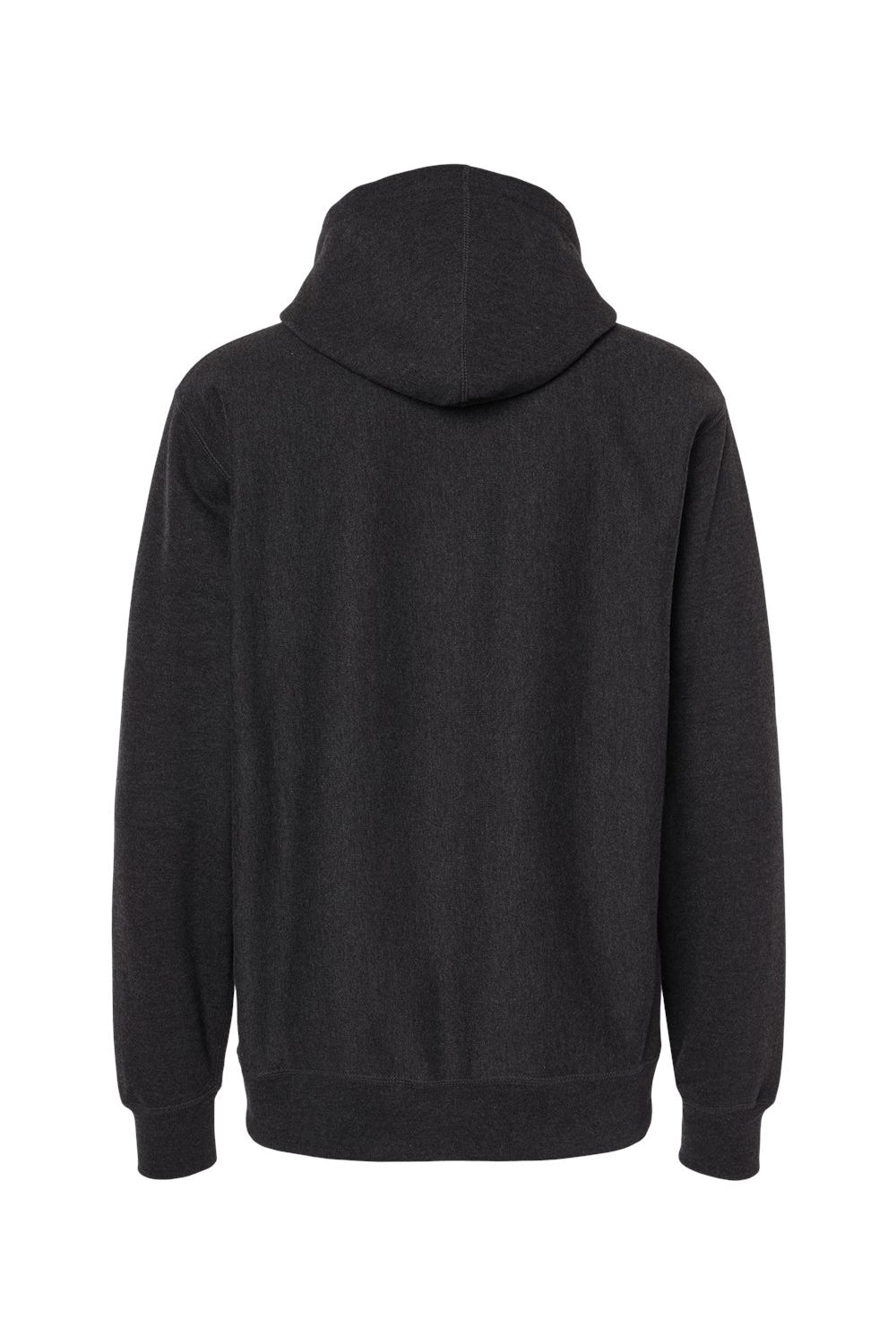 Independent Trading Company IND5000P Mens Legend Hooded Sweatshirt Hoodie w/ Pouch Pocket Heather Charcoal Grey Flat Back