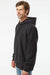 Independent Trading Company IND5000P Mens Legend Hooded Sweatshirt Hoodie w/ Pouch Pocket Heather Charcoal Grey Model Side
