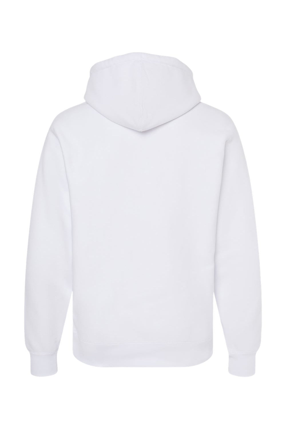 Independent Trading Company IND5000P Mens Legend Hooded Sweatshirt Hoodie w/ Pouch Pocket White Flat Back