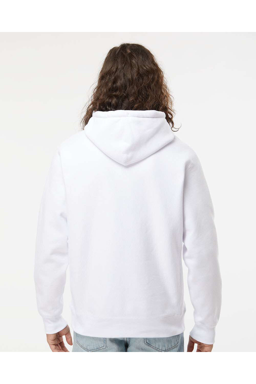 Independent Trading Co. IND5000P Mens Legend Hooded Sweatshirt Hoodie White Model Back
