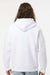 Independent Trading Company IND5000P Mens Legend Hooded Sweatshirt Hoodie w/ Pouch Pocket White Model Back