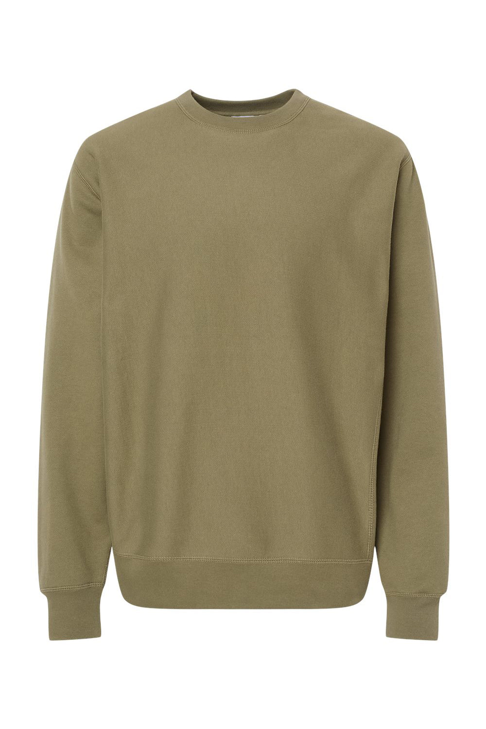 Independent Trading Company IND5000C Mens Legend Crewneck Sweatshirt Olive Green Flat Front