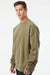 Independent Trading Company IND5000C Mens Legend Crewneck Sweatshirt Olive Green Model Side
