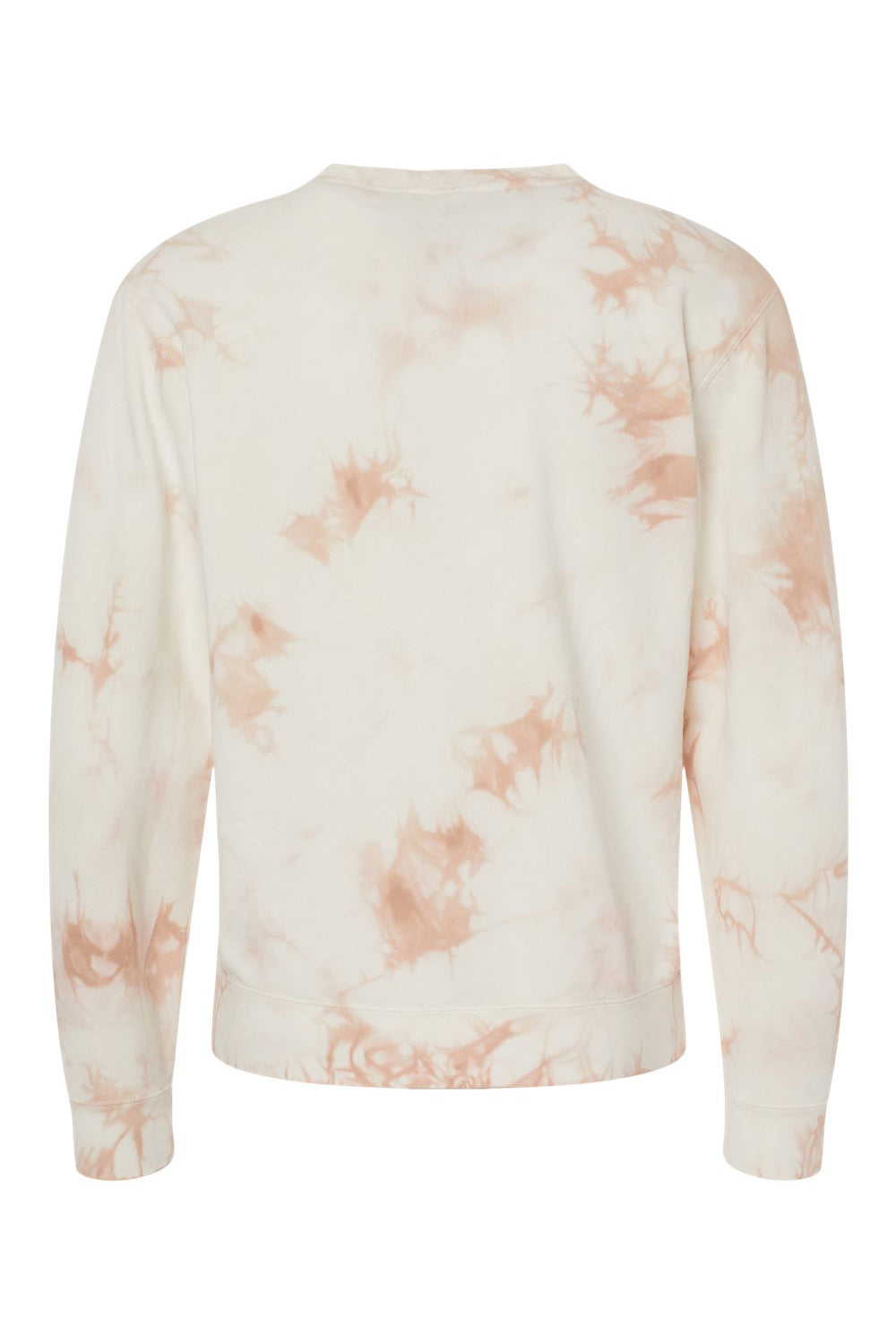 Independent Trading Company PRM3500TD Mens Tie-Dye Crewneck Sweatshirt Dusty Pink Flat Back