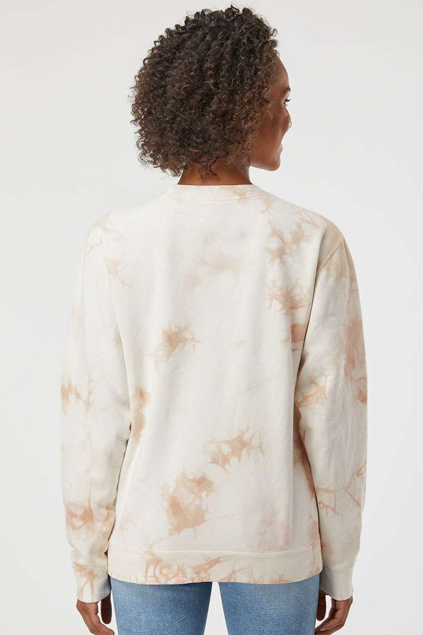 Independent Trading Company PRM3500TD Mens Tie-Dye Crewneck Sweatshirt Dusty Pink Model Back
