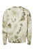 Independent Trading Company PRM3500TD Mens Tie-Dye Crewneck Sweatshirt Olive Green Flat Back