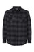 Independent Trading Co. EXP50F Mens Long Sleeve Button Down Flannel Shirt w/ Double Pockets Heather Charcoal Grey/Black Flat Front