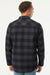 Independent Trading Company EXP50F Mens Long Sleeve Button Down Flannel Shirt w/ Double Pockets Heather Charcoal Grey/Black Model Back