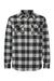 Independent Trading Company EXP50F Mens Long Sleeve Button Down Flannel Shirt w/ Double Pockets Heather Grey/Black Flat Front
