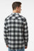 Independent Trading Company EXP50F Mens Long Sleeve Button Down Flannel Shirt w/ Double Pockets Heather Grey/Black Model Back