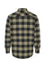 Independent Trading Co. EXP50F Mens Long Sleeve Button Down Flannel Shirt w/ Double Pockets Olive Green/Black Flat Back