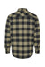 Independent Trading Company EXP50F Mens Long Sleeve Button Down Flannel Shirt w/ Double Pockets Olive Green/Black Flat Back
