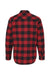 Independent Trading Co. EXP50F Mens Long Sleeve Button Down Flannel Shirt w/ Double Pockets Red/Black Flat Back