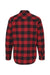 Independent Trading Company EXP50F Mens Long Sleeve Button Down Flannel Shirt w/ Double Pockets Red/Black Flat Back
