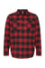 Independent Trading Co. EXP50F Mens Long Sleeve Button Down Flannel Shirt w/ Double Pockets Red/Black Flat Front