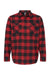 Independent Trading Company EXP50F Mens Long Sleeve Button Down Flannel Shirt w/ Double Pockets Red/Black Flat Front