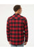 Independent Trading Co. EXP50F Mens Long Sleeve Button Down Flannel Shirt w/ Double Pockets Red/Black Model Back