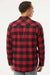 Independent Trading Company EXP50F Mens Long Sleeve Button Down Flannel Shirt w/ Double Pockets Red/Black Model Back