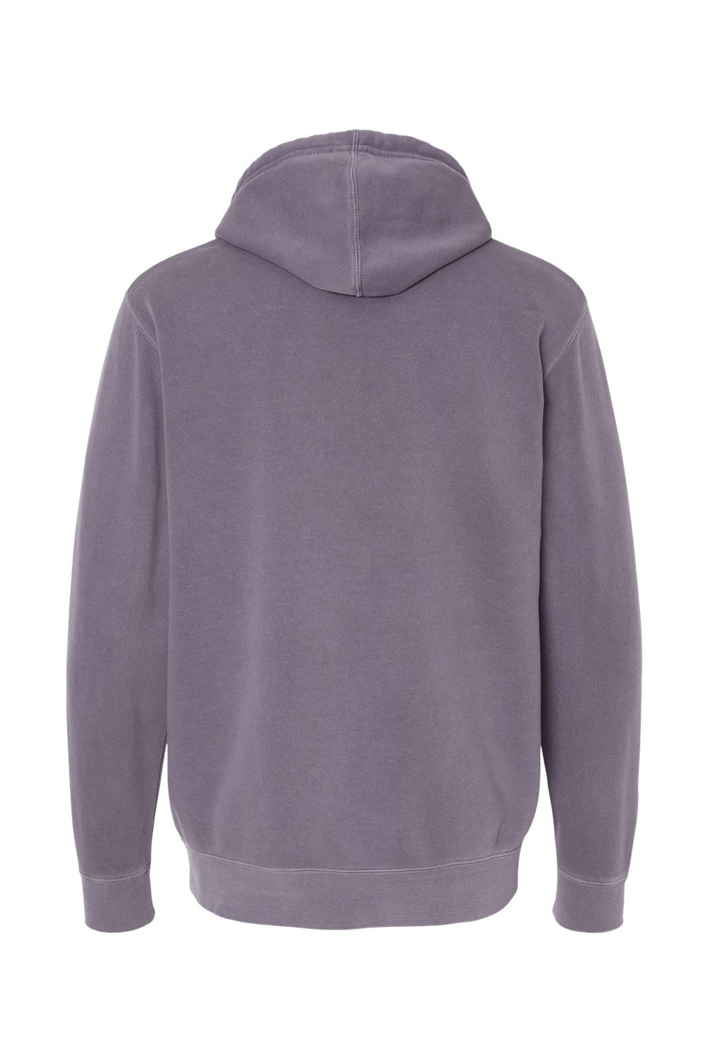 Independent Trading Company PRM4500 Mens Pigment Dyed Hooded Sweatshirt Hoodie w/ Pouch Pocket Plum Purple Flat Back
