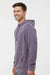 Independent Trading Company PRM4500 Mens Pigment Dyed Hooded Sweatshirt Hoodie w/ Pouch Pocket Plum Purple Model Side