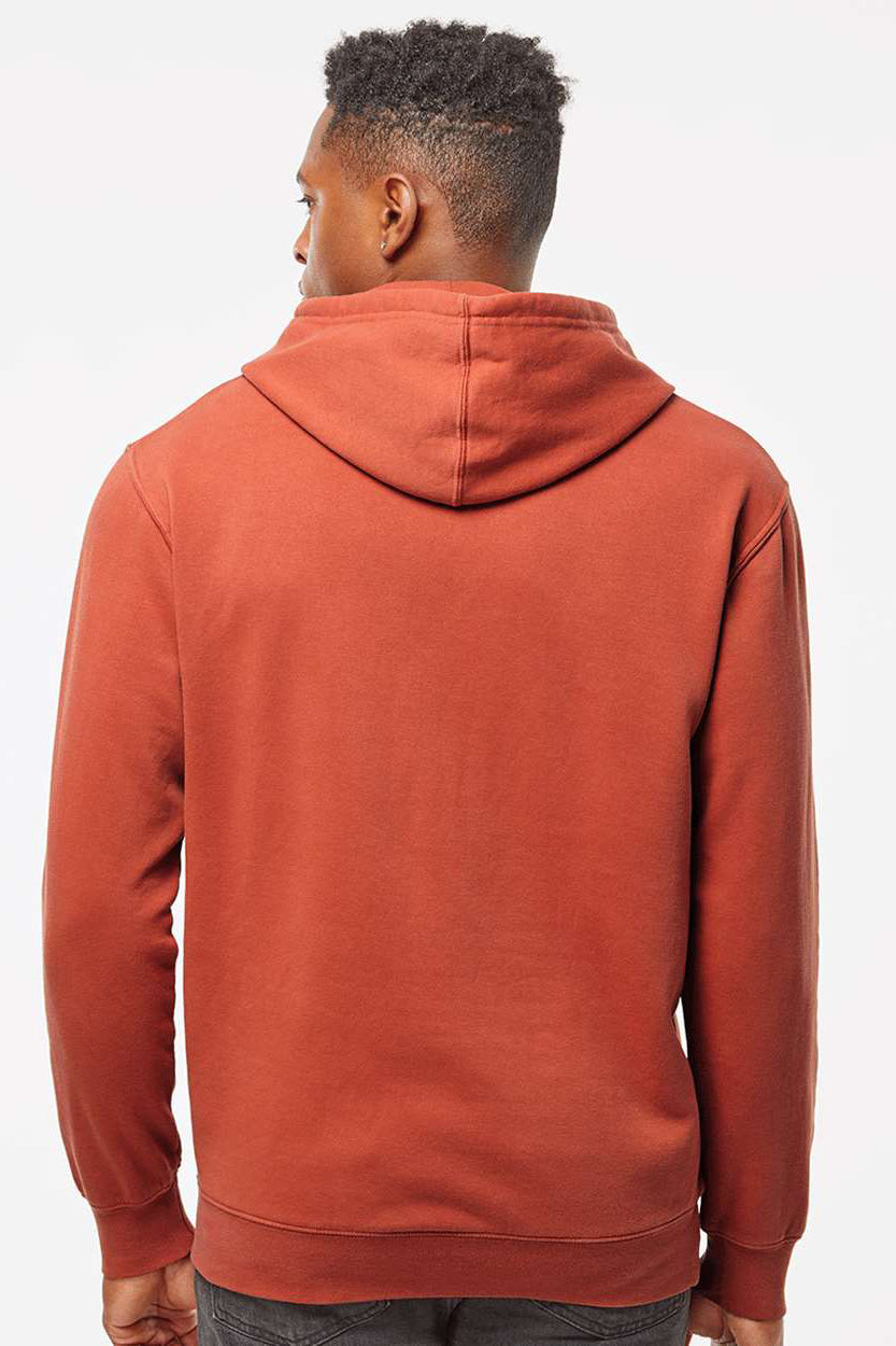 Independent Trading Company PRM4500 Mens Pigment Dyed Hooded Sweatshirt Hoodie w/ Pouch Pocket Amber Model Back
