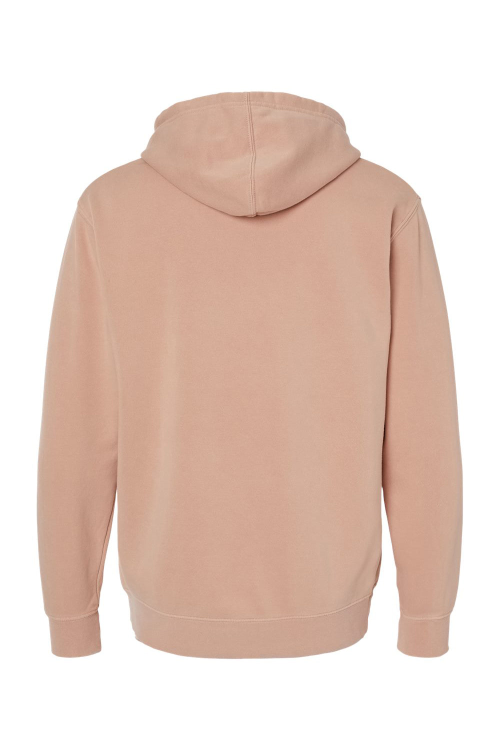 Independent Trading Company PRM4500 Mens Pigment Dyed Hooded Sweatshirt Hoodie w/ Pouch Pocket Dusty Pink Flat Back
