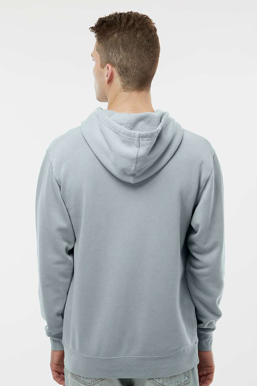 Independent Trading Company PRM4500 Mens Pigment Dyed Hooded Sweatshirt Hoodie w/ Pouch Pocket Sage Green Model Back