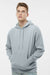 Independent Trading Company PRM4500 Mens Pigment Dyed Hooded Sweatshirt Hoodie w/ Pouch Pocket Sage Green Model Front