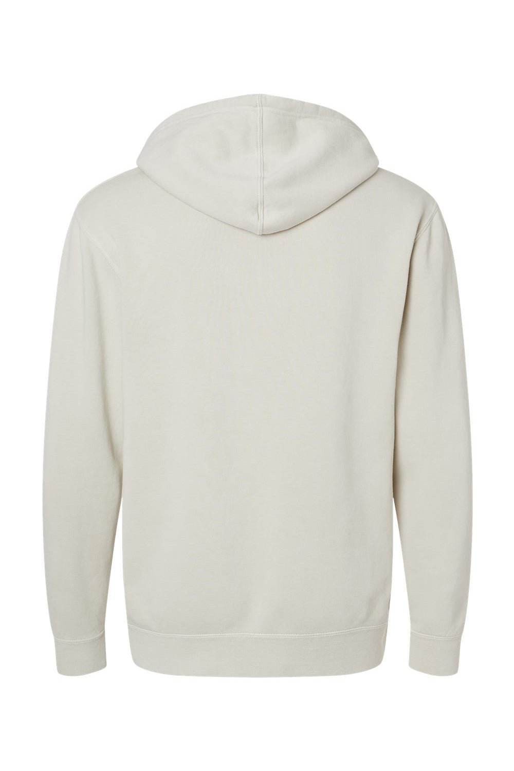 Independent Trading Company PRM4500 Mens Pigment Dyed Hooded Sweatshirt Hoodie w/ Pouch Pocket Ivory Flat Back