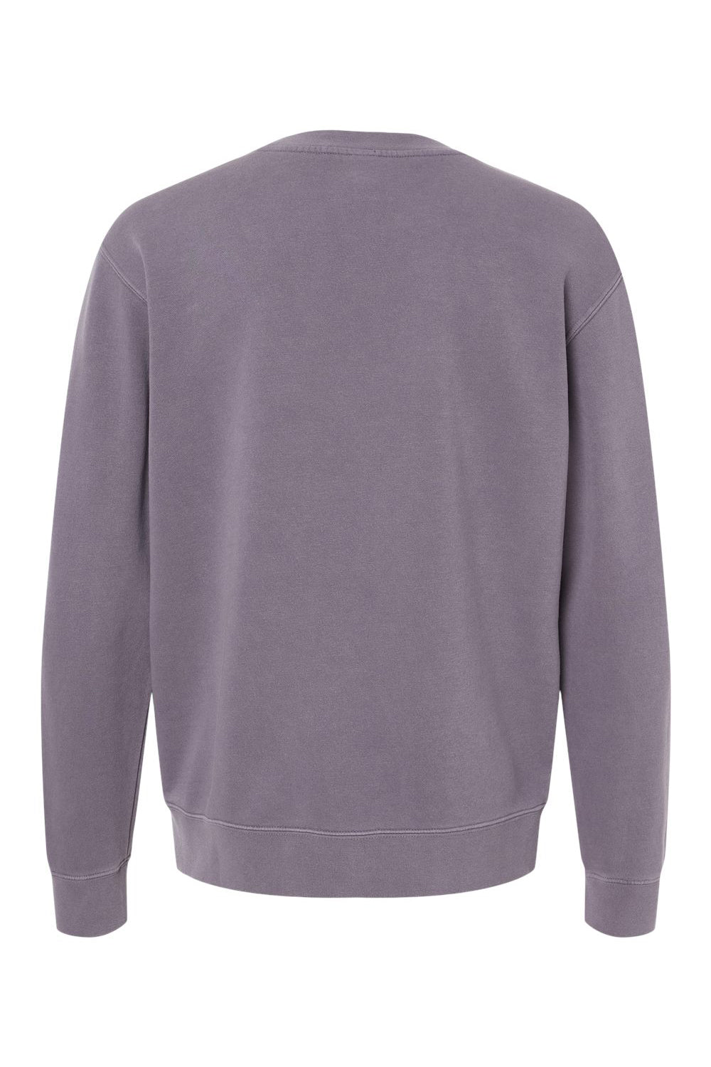 Independent Trading Company PRM3500 Mens Pigment Dyed Crewneck Sweatshirt Plum Purple Flat Back