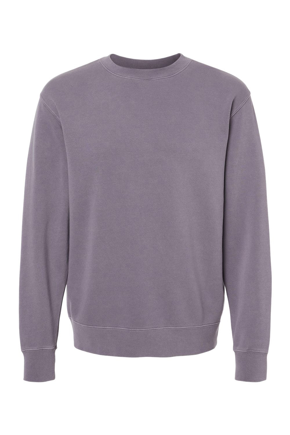 Independent Trading Company PRM3500 Mens Pigment Dyed Crewneck Sweatshirt Plum Purple Flat Front