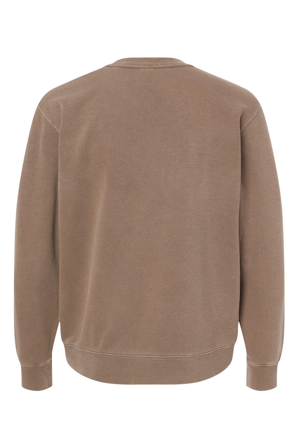 Independent Trading Company PRM3500 Mens Pigment Dyed Crewneck Sweatshirt Clay Brown Flat Back