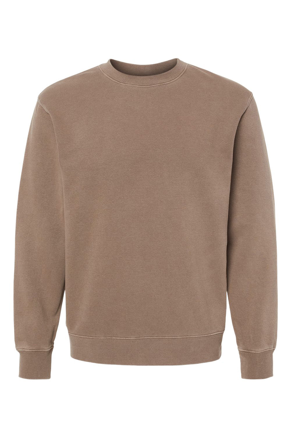 Independent Trading Company PRM3500 Mens Pigment Dyed Crewneck Sweatshirt Clay Brown Flat Front