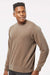 Independent Trading Company PRM3500 Mens Pigment Dyed Crewneck Sweatshirt Clay Brown Model Side