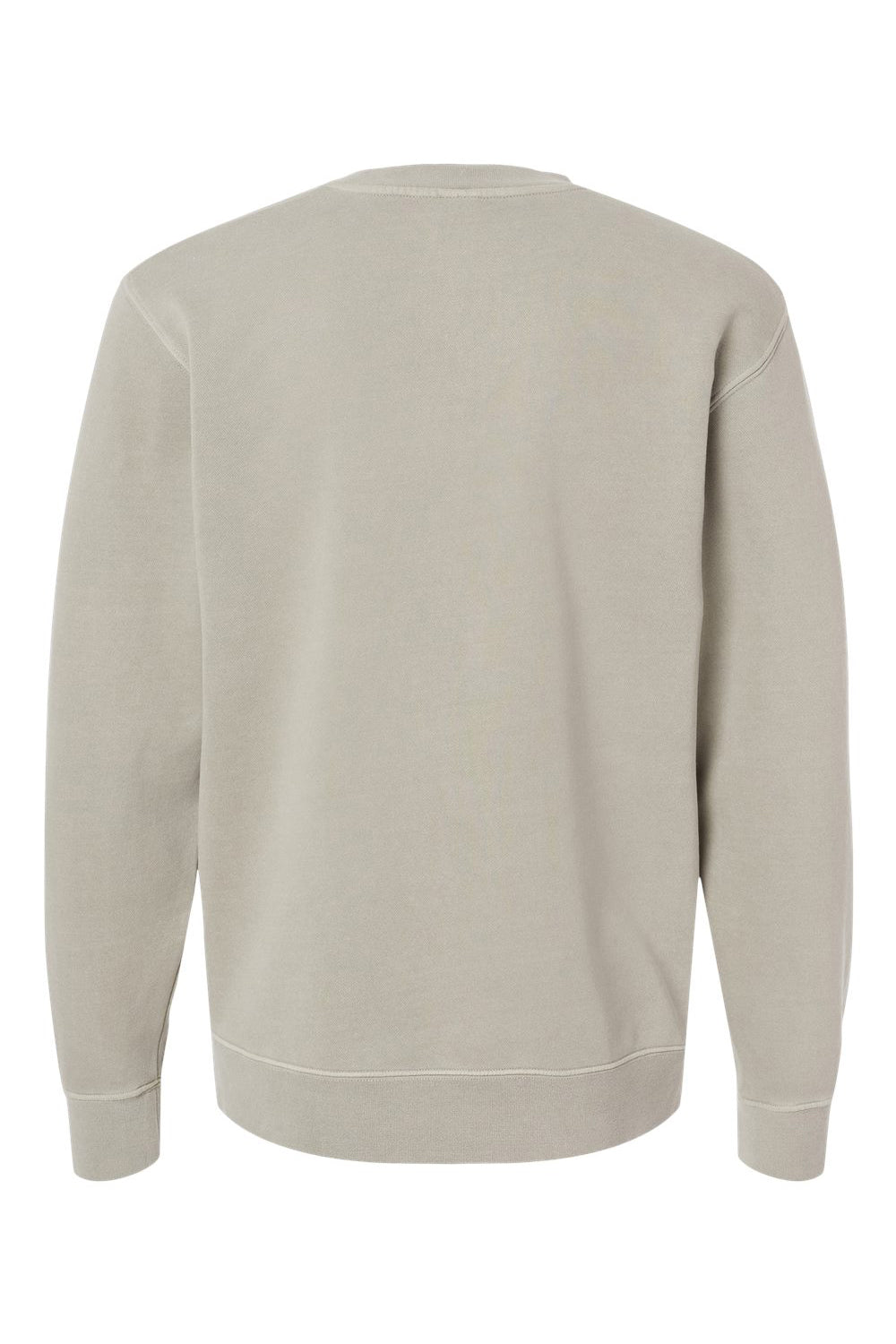 Independent Trading Company PRM3500 Mens Pigment Dyed Crewneck Sweatshirt Cement Grey Flat Back