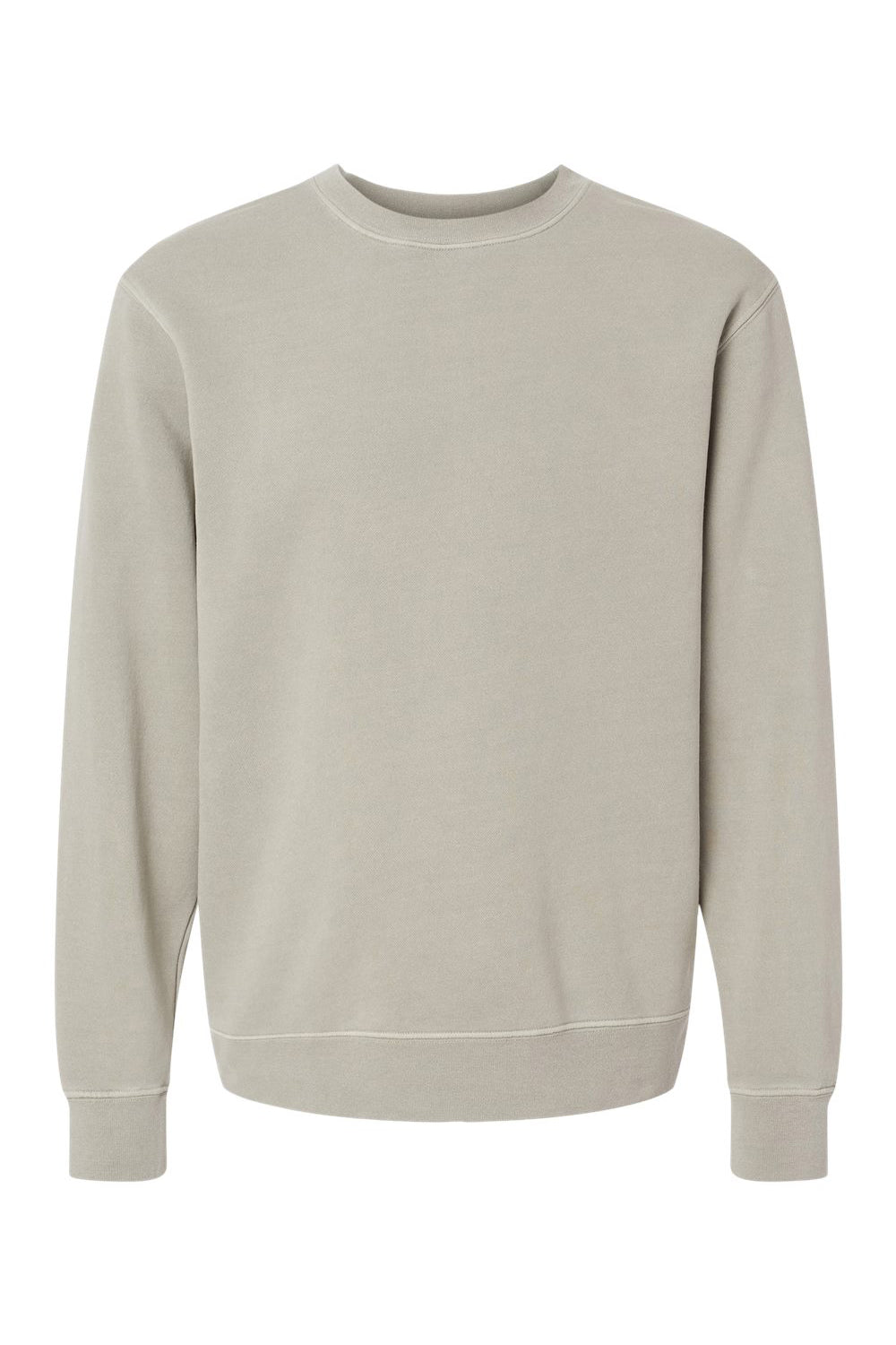 Independent Trading Company PRM3500 Mens Pigment Dyed Crewneck Sweatshirt Cement Grey Flat Front
