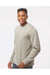 Independent Trading Co. PRM3500 Mens Pigment Dyed Crewneck Sweatshirt Cement Grey Model Side