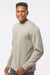 Independent Trading Company PRM3500 Mens Pigment Dyed Crewneck Sweatshirt Cement Grey Model Side