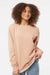 Independent Trading Company PRM3500 Mens Pigment Dyed Crewneck Sweatshirt Dusty Pink Model Front