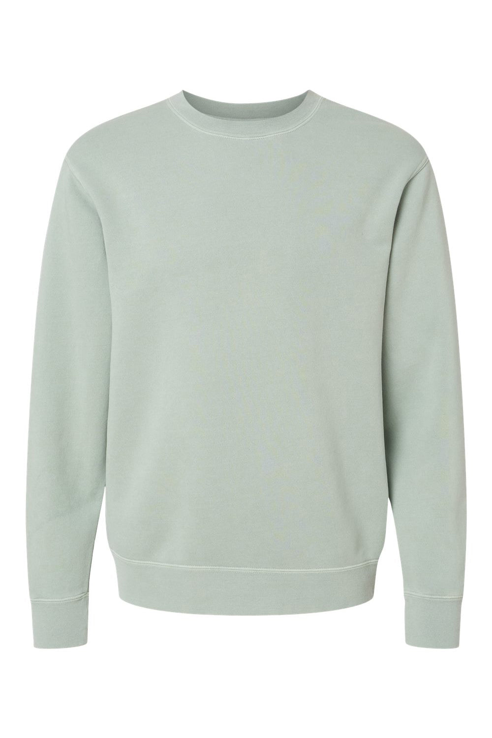 Independent Trading Company PRM3500 Mens Pigment Dyed Crewneck Sweatshirt Sage Green Flat Front