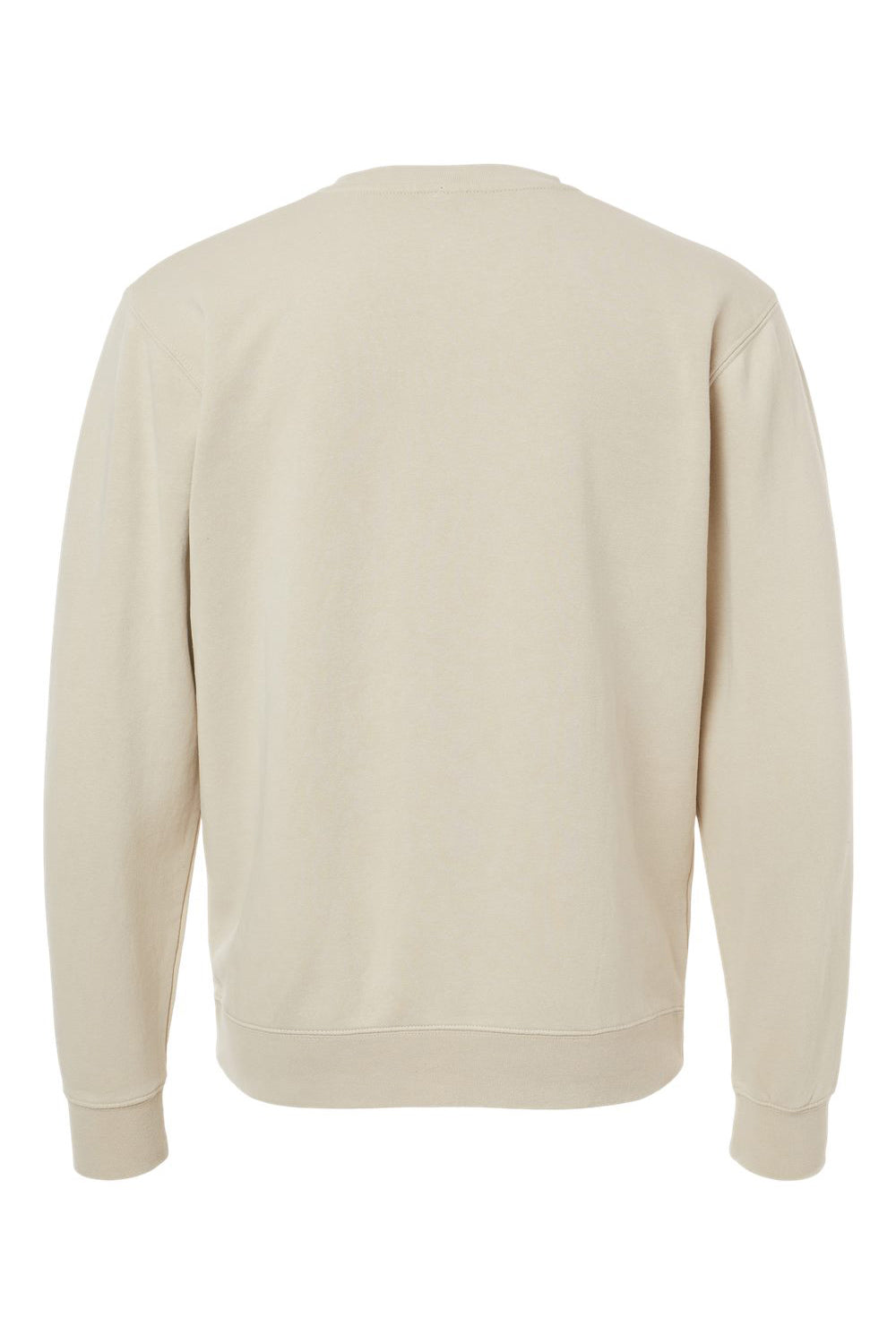 Independent Trading Company PRM3500 Mens Pigment Dyed Crewneck Sweatshirt Ivory Flat Back