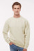 Independent Trading Company PRM3500 Mens Pigment Dyed Crewneck Sweatshirt Ivory Model Front
