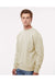 Independent Trading Co. PRM3500 Mens Pigment Dyed Crewneck Sweatshirt Ivory Model Side